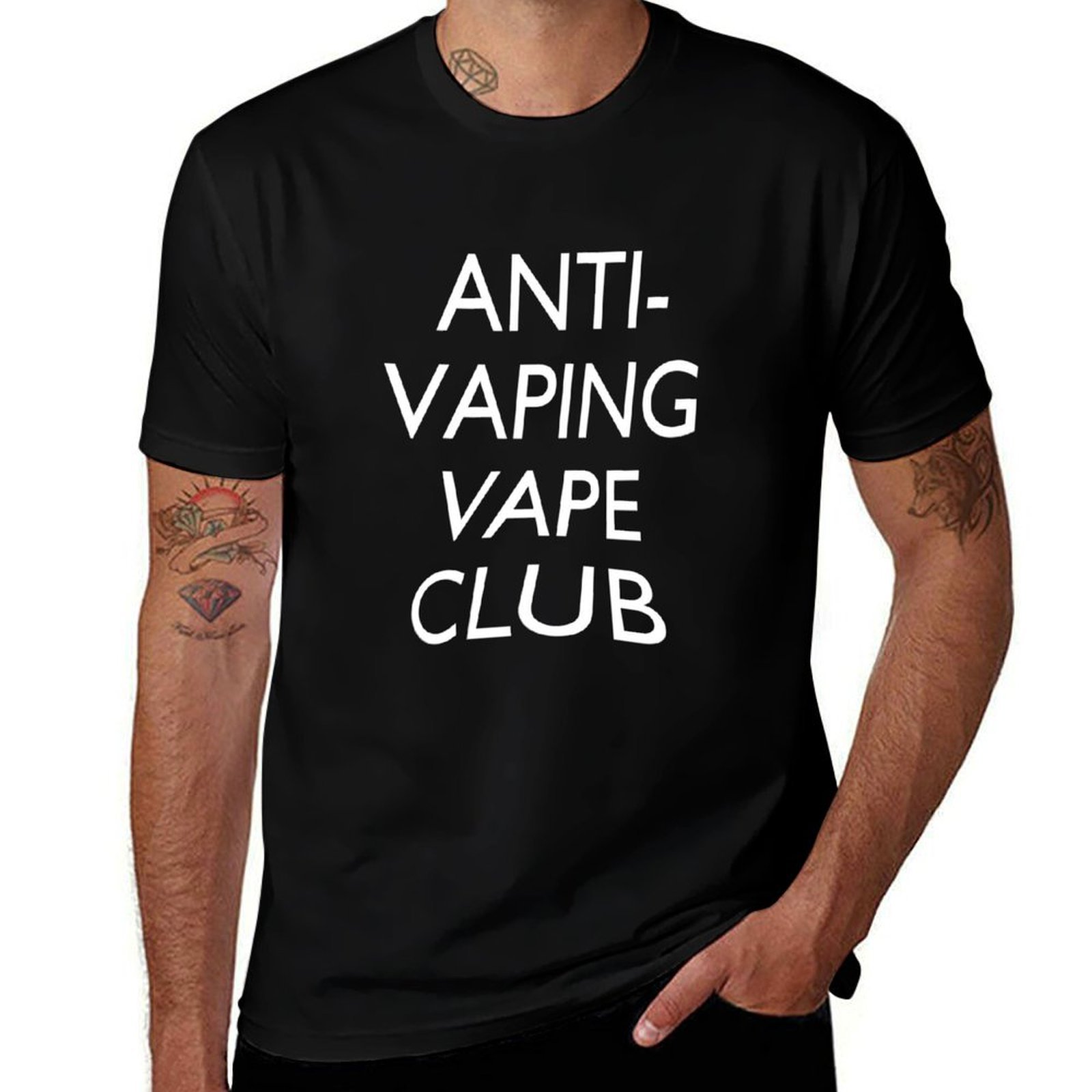 Quick Vape - เสื้อยืด Anti-Vaping Vape Club สไตล์สปอร์ต ลำลอง