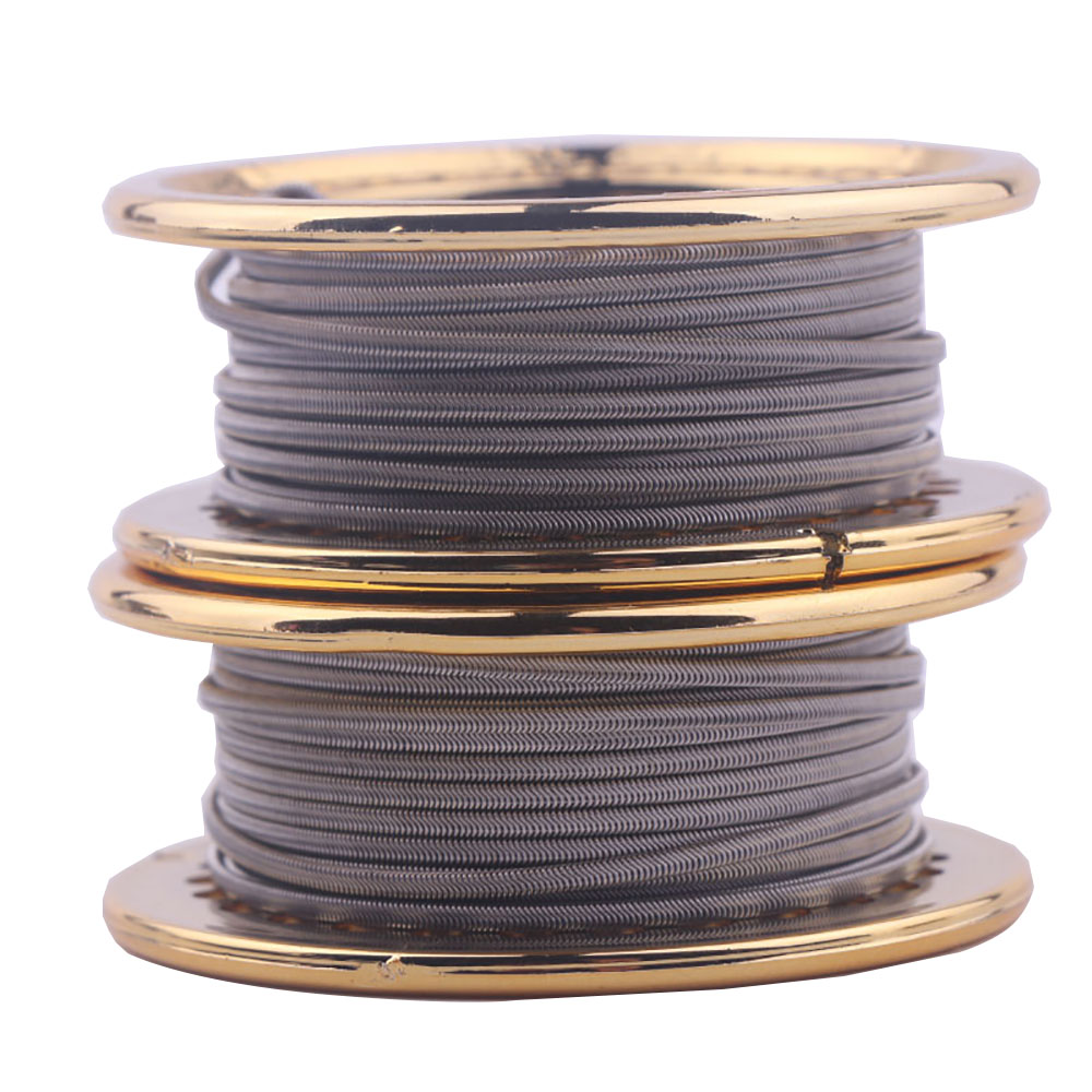 Clapton Wire Pre Built - XFKM 5M/ม้วน NI80/A1/SS316L Alien V2สายไฟ Fused