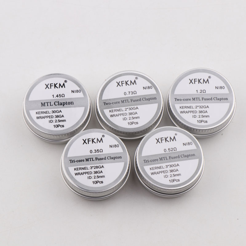 Clapton Wire Pre Built - ใหม่ XFKM 10ชิ้น/กล่อง NI80/A1/SS316L MTL Clapton