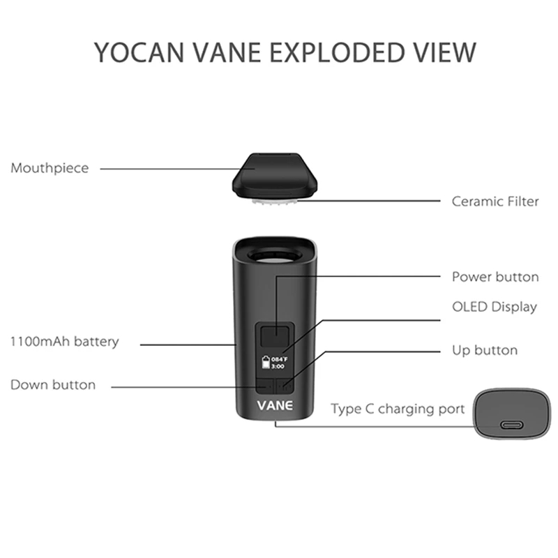 Original Yocan Vane สมุนไพรแห้ - Quick Vape บทวิจารณ์และราคา